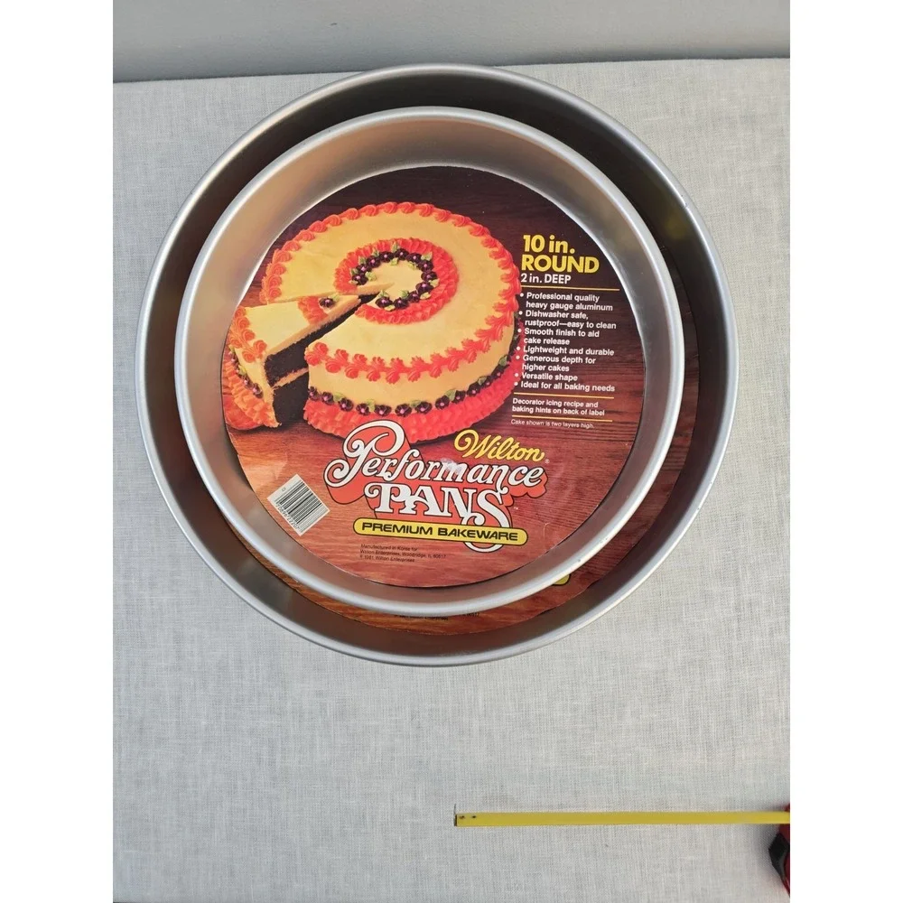 Vintage 1981 Wilton Performance Round Cake Pans New 12 Inch And 10 Inch